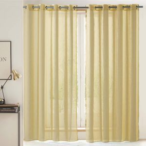 Voilage &eacute;tamine flamm&eacute;e ENZO - jaune