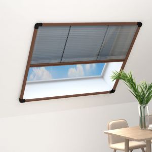 VidaXL Moustiquaire pliss&eacute;e pour fen&ecirc;tre Aluminium Marron 120x120 cm