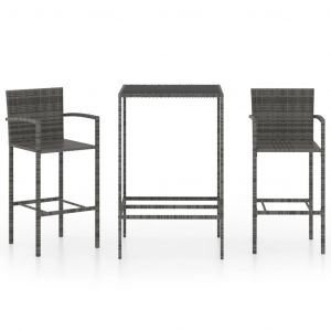 VidaXL Ensemble de bar de jardin 3 pcs R?sine tress?e Gris