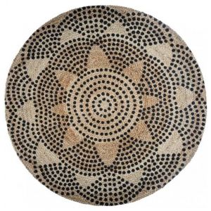 Tapis Tapis rond en jute Rosace D 120 cm Beige