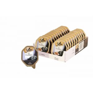 Sheba Paté Classics - Nourriture pour Chat avec Veau et Poulet - 22 bacs de 85 g - Total 1870 g