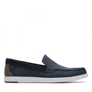 Clarks Homme Bratton Loafer Mocassins, Navy Nubuck, 44 EU