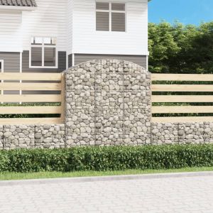 VidaXL Panier de gabions arqué 150x50x160/180 cm Fer galvanisé