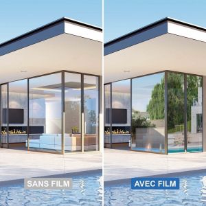 Film anti chaleur pour simple vitrage meilleure performance - alu foncé et noir