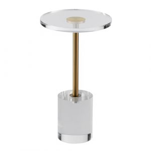 VEVOR Table d'Appoint Ronde 302x543 mm Bout de Canapé en Acrylique Table Basse Charge Maximale 10 kg Table de Chevet Installation Facile pour Affaires à Portée de Main Salon Chambre Balcon Transparent