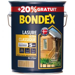 Image de Bondex Lasure Ultra classique satin 5 ans 6L Teck