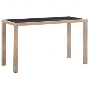 Image de VidaXL Table de jardin Gris 123x60x74 cm Résine tressée