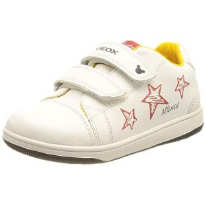 Geox Chaussures basses à semelle cuvette, avec motif Mickey Mouse et bride autoagrippante Blanc - Taille 21