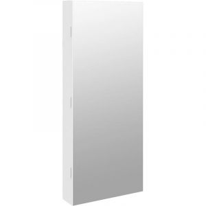 Armoire à bijoux avec miroir et éclairage LED mural blanc
