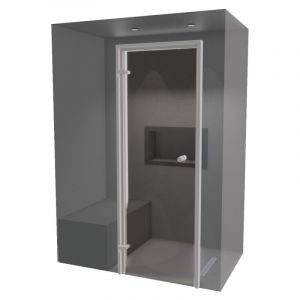 Desineo 150 x 90 - Hammam kit de construction cabine de douche à carreler avec générateur vapeur