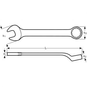 Image de Bahco CLÉ MIXTE PLATE, COUDÉE, ANGLE 15°, 13MM - 1952M-13