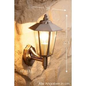 Hofstein Applique murale d'extérieur Moskau Acier inoxydable, 1 lumière - Moderne/Classique - Extérieur - Moskau