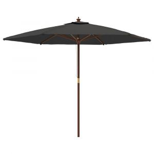 Parasol de jardin avec mât en bois 299 x 240 cm anthracite 02_0008334