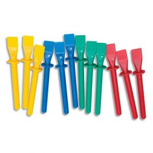 O Color O'COLOR Sachet de 12 spatules en plastique, 4 couleurs assorties longueur 11.5cm