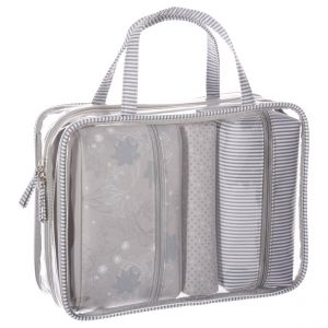 Set de 4 trousses toilettes décorées bleu