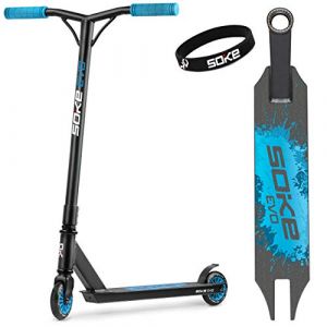 SOKE Evo 100kg Trottinette Freestyle ABEC-9 Carbon - Trottinette Freestyle Adulte pour Skatepark - Trottinette Freestyle Gar&ccedil;ons & Filles pour Faire des Tours & Fouets - pour Adolescents 11-15