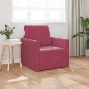 VidaXL Sofa Lit 2-En-1 Rouge Vin 74x77x81 Cm Velours