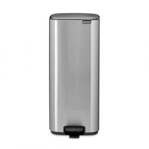 Brabantia Poubelle Bo 30L (Acier mat) &ndash; Poubelle cuisine &agrave; p&eacute;dale &agrave; fermeture progressive &ndash; Syst&egrave;me de tri des d&eacute;chets facile &agrave; nettoyer avec seau amovible &ndash; Sacs-poubelle PerfectFit gratuits inclus