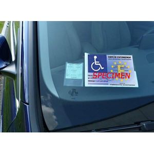 Norauto Col Support adhésif pour Carte de stationnement handicapé Porte étui à Pare-Brise Fabrication Française