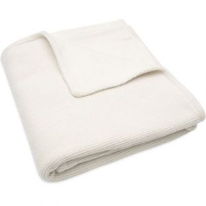 Image de Jollein Couverture Lit B&eacute;b&eacute; basic knit fleece BLANC