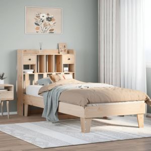 VidaXL Cadre de lit sans matelas 100x200 cm bois massif de pin, meuble de chambre &agrave; coucher, sommier, lit en bois, lit, lit simple, lit &agrave; panneaux