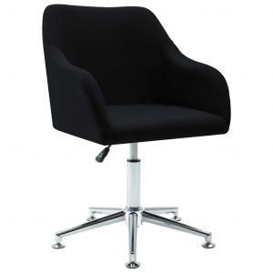 Image de VidaXL Chaise pivotante de salle à manger Noir Tissu