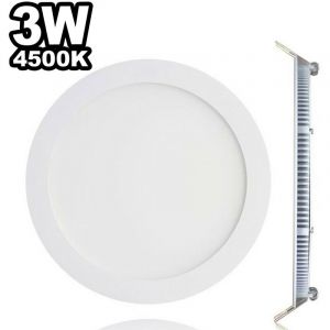 Europalamp Spot Encastrable LED Rond Extra-Plat 3W - Blanc Neutre 4500K - Blanc Neutre 4500K