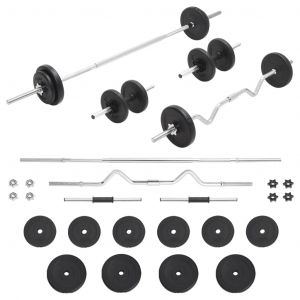 VidaXL Ensemble d'haltères et de barres 30 kg - N/A