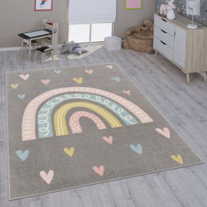 Paco Home - Tapis Pour Enfant Chambre D'Enfant Fille Gar&ccedil;on Diff&eacute;rents Motifs Et Tailles 120x160 cm, Gris 3