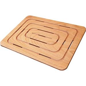 Castelmerlino Caillebotis de Douche en contreplaqu&eacute; Okum&egrave; Marine 79x56 cm pour receveurs de Douche 100x70 cm