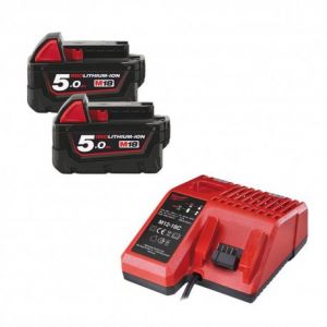 Milwaukee Pack chargeur + 2 batteries 18 V- 5 Ah NRJ