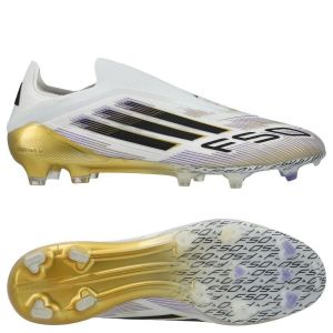 Adidas F50 Elite Laceless FG Road to Glory - Blanc/Noir/Doré - Herbe naturelle (FG), pointure 40⅔ - ['Blanc'] - Taille 40⅔
