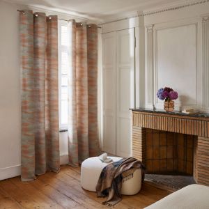 Rideau à Oeillets en jacquard duveteux Multicolore
