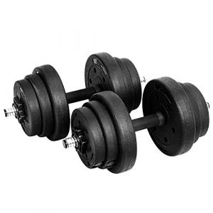 Image de Songmics Kit haltères Musculation, 20 kg, Poids réglable, pour Hommes et Femmes, Musculation, Prise de Masse, Fitness, 1 Paire, Noir SYL20HV1