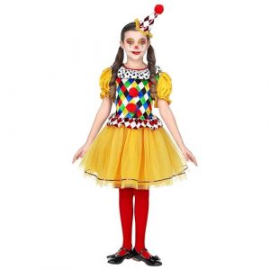 W WIDMANN MILANO Party Fashion - costume enfant clown, robe avec tutu, mini chapeau, cirque, carnaval