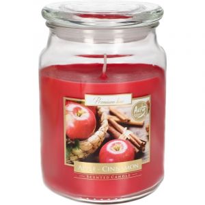 Grande bougie parfum&eacute;e parfum&eacute;e en verre avec couvercle Apple Cannelle Id&eacute;e cadeau Aromath&eacute;rapie Bougies d&eacute;coratives Dur&eacute;e de combustion jusqu'&agrave; 100