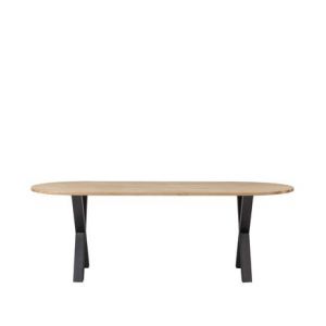 Made by Woood TABLO - Table à manger ovale en bois piétement en X 220x90cm - Bois clair