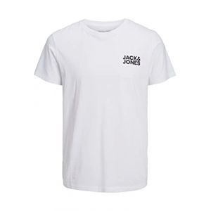 Jack & Jones Bestseller A/S Jjecorp Logo SS O-Cou Noos T-Shirt, Blanc/Fit: Slim/Small Print/Black, XL Homme
