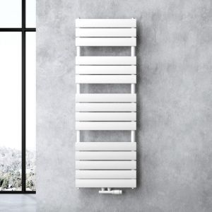 Radiateur de Salle de Bain Sèche-Serviette 140x60cm Radiateur à Eau Chaude Vertical Blanc Sèche-serviettes de Salle de Bains - Blanc - Sogood