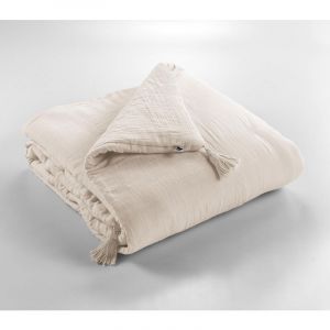L'effet Papillon - Edredon gaze de coton 150 x 150 cm gaïa pampa Naturel - Naturel