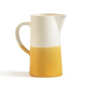 Image de Carafe bicolore céramique, Zalato Blanc/Moutarde Taille Taille Unique