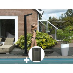 Ubbink Douche solaire 35 L Solaris Premium LED + Plancher solaire Anthracite