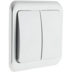 Zenitech Interrupteur double Antaria - Blanc