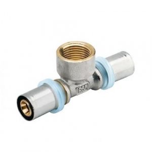 rbm T&eacute; &agrave; sertir pour tube multicouche &Oslash;50 taraudage femelle 20x27 au centre