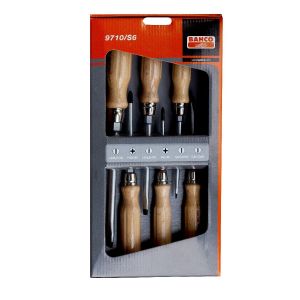 Bahco JEU DE TOURNEVIS, 6 PCS, MANCHE BOIS, FENTE+PH - 9710/S6
