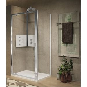 Image de Novellini Porte de douche pivotante LUNES 2.0 G 70 cm - Transparent - Chromé