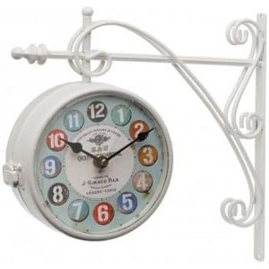 Versa Horloge - Double Face - Métal - 31,5 cm - Décoration Murale Contemporaine