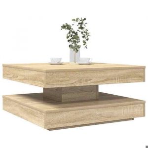 VidaXL Table basse rotative à 360 degrés chêne sonoma 70x70x34,5 cm