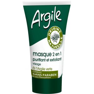 Image de Laboratoires Juvaflorine Argile - Masque 2 en 1 purifiant et exfoliant visage à l'Argile verte sans paraben