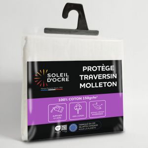 Soleil d'Ocre Protège taie de traversin en coton 45x160 cm molleton, par - Blanc